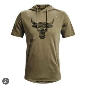 NWT Under Armour Project Rock Terry Short Sleeve Hoodie 'Green'